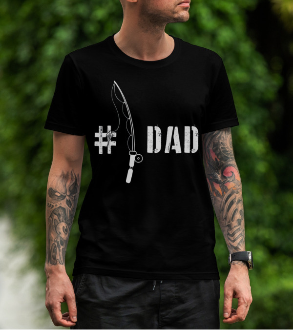 1 Dad Fishing Daddy Fat Funny Fisherman T-Shirt