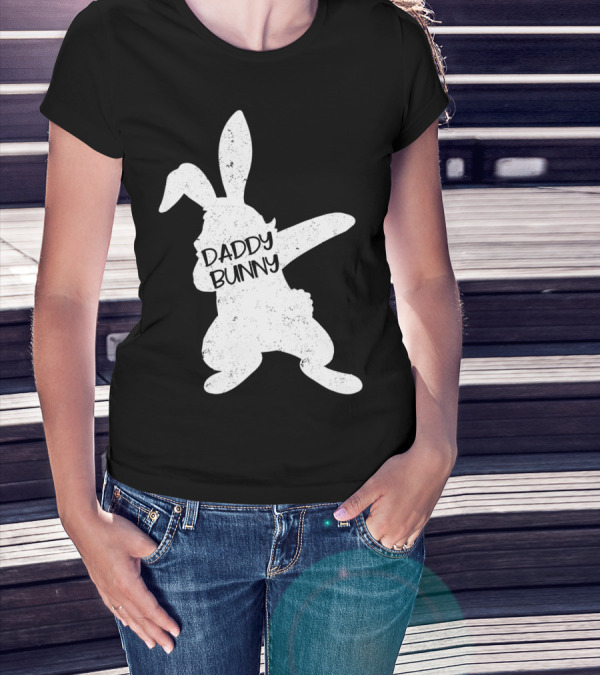 Daddy Bunny Dabbing Rabbit Cute Matching T-Shirt