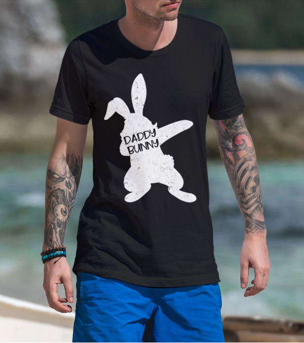 Daddy Bunny Dabbing Rabbit Cute Matching T-Shirt