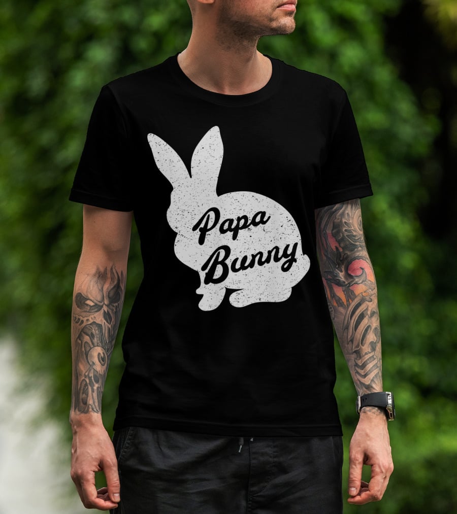 Papa Bunny Funny And Cute Easter Mens T-Shirt