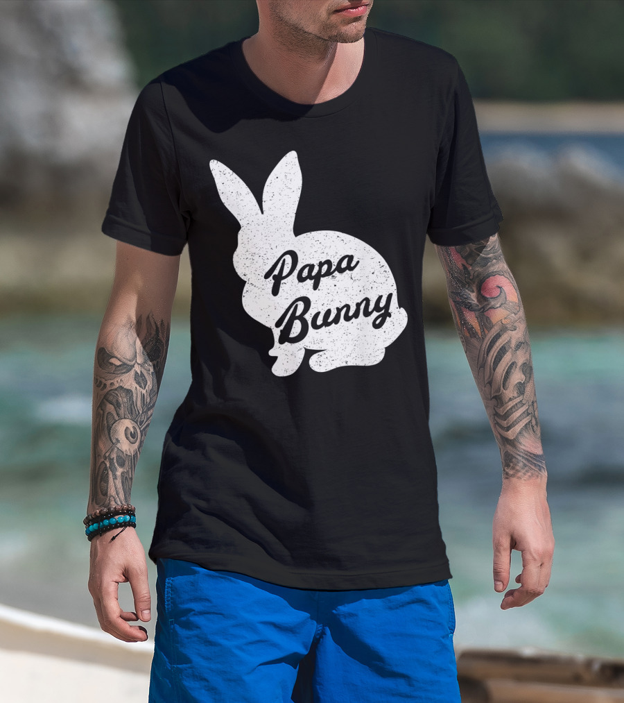 Papa Bunny Funny And Cute Easter Mens T-Shirt