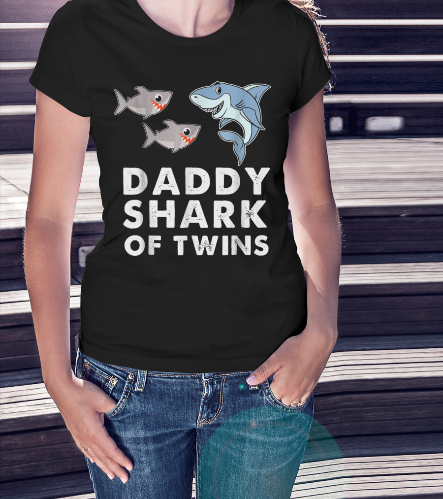 Daddy Shark Of Twins T-Shirt