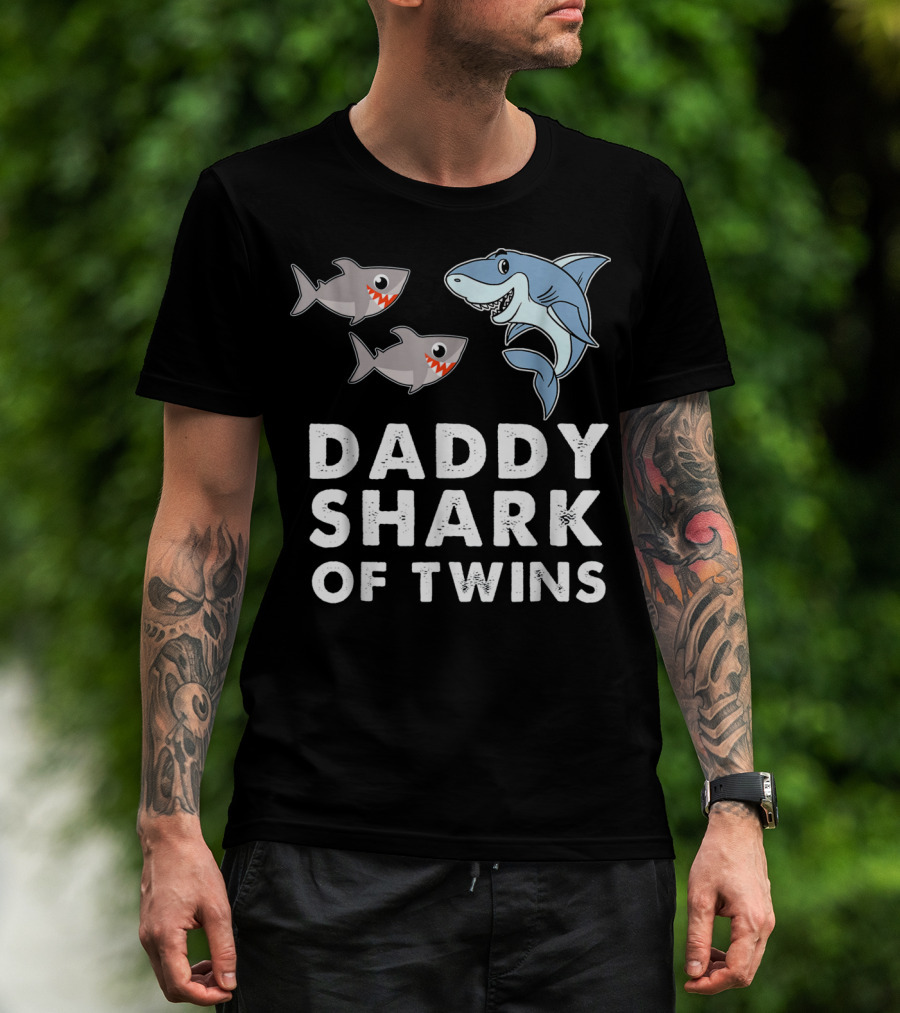 Daddy Shark Of Twins T-Shirt