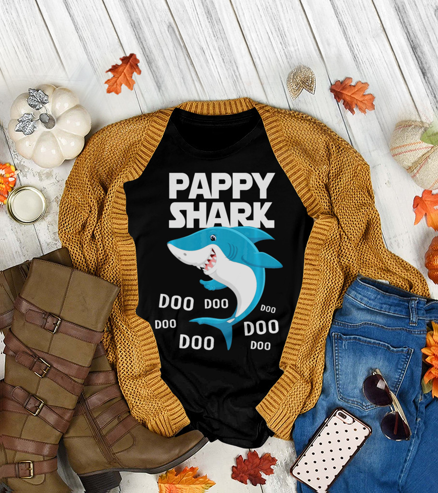 Pappy Shark Doo Doo Doo Grandpa Father's Day T-Shirt