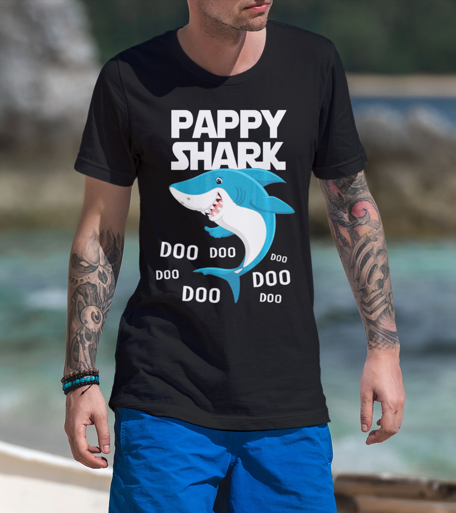 Pappy Shark Doo Doo Doo Grandpa Father's Day T-Shirt