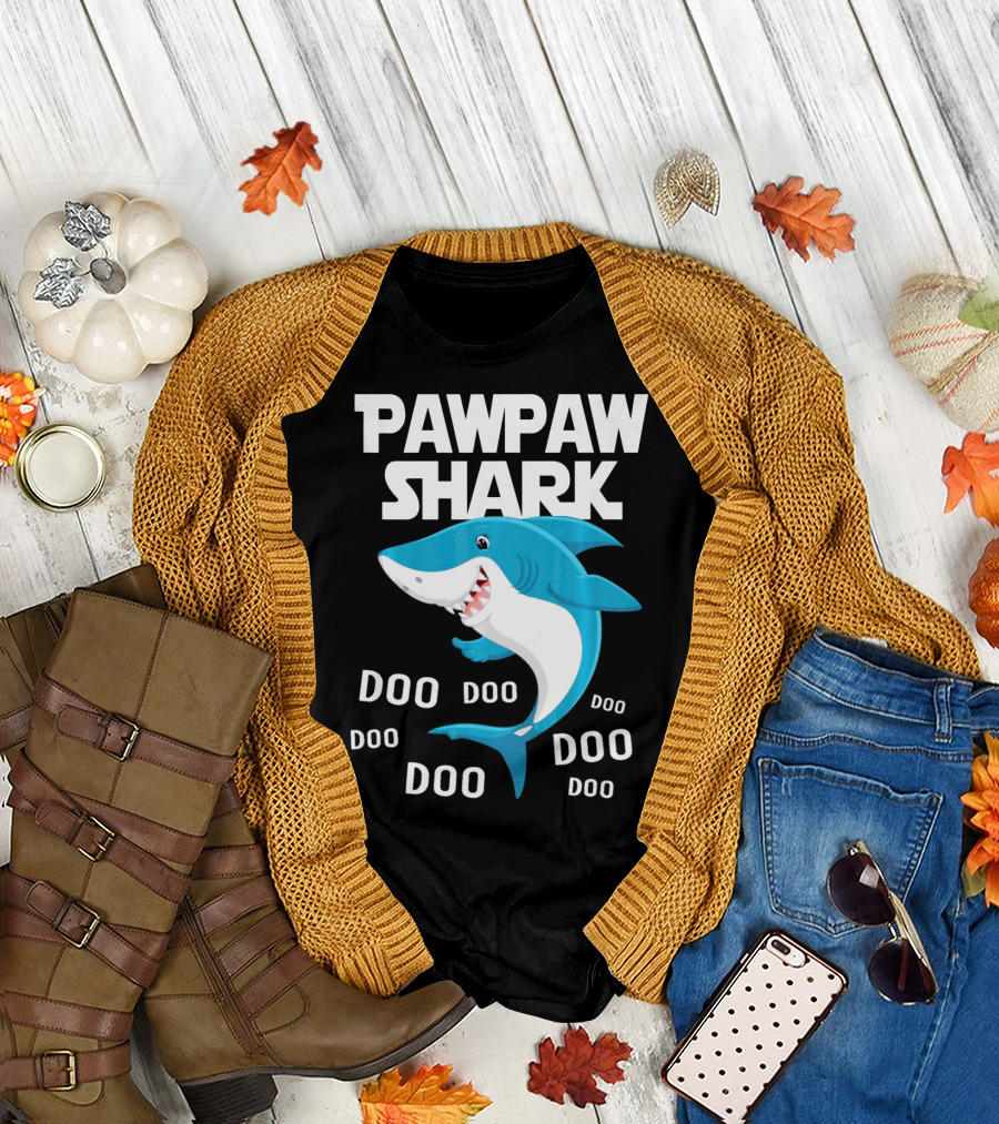 Pawpaw Shark Doo Doo Doo Grandpa Song T-Shirt