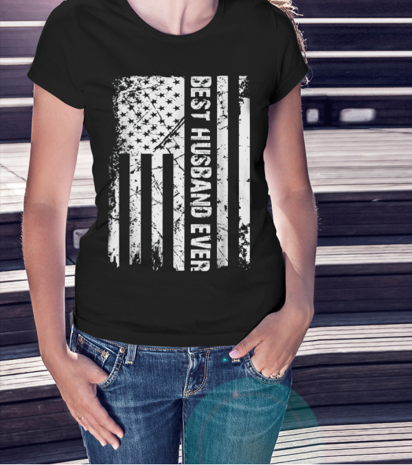 Best Husband Ever Distressed American Flag T-Shirt