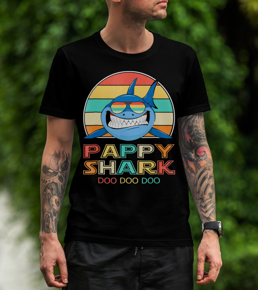 Pappy Shark Doo Doo Doo Retro Vintage T-Shirt