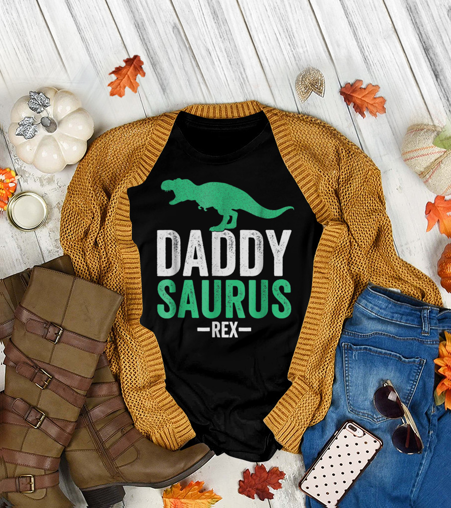 Daddysaurus Rex Funny Dad Mens Dinosaur T-Shirt