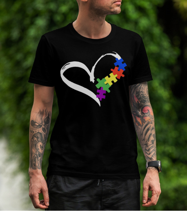 Puzzle Heart Autism Love T-Shirt