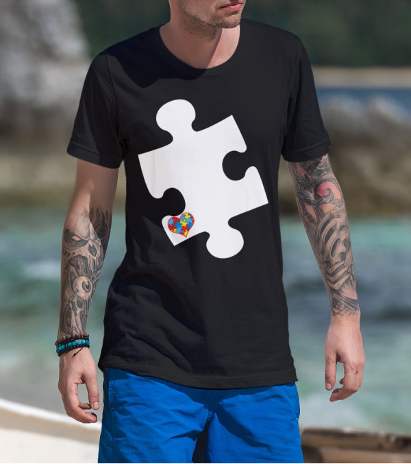 Awesome Love Autism Awareness Puzzle Heart Piece T-Shirt