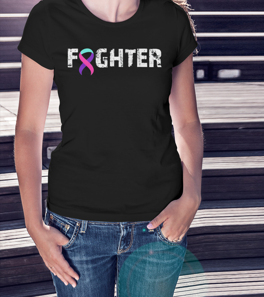 Fighter Thyroid Cancer Awareness T-Shirt