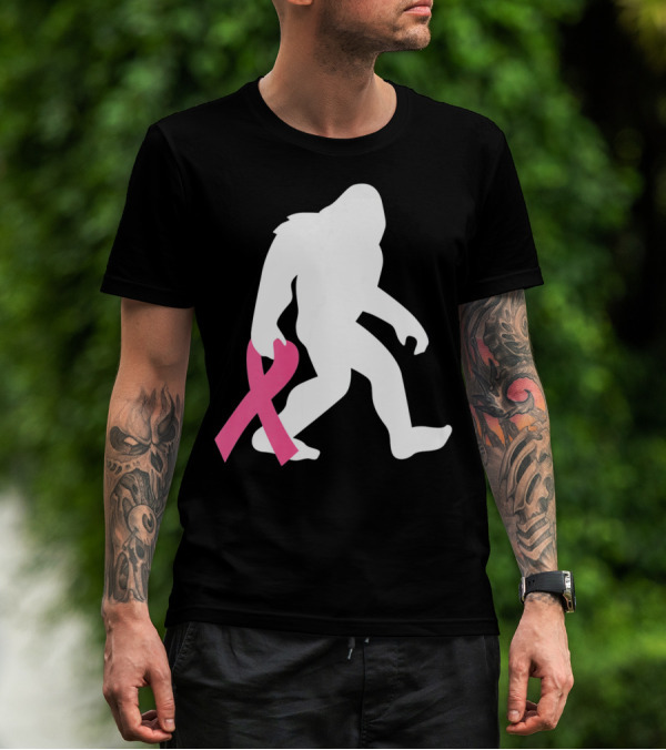 Breast Cancer Awareness Bigfoot Pink T-Shirt