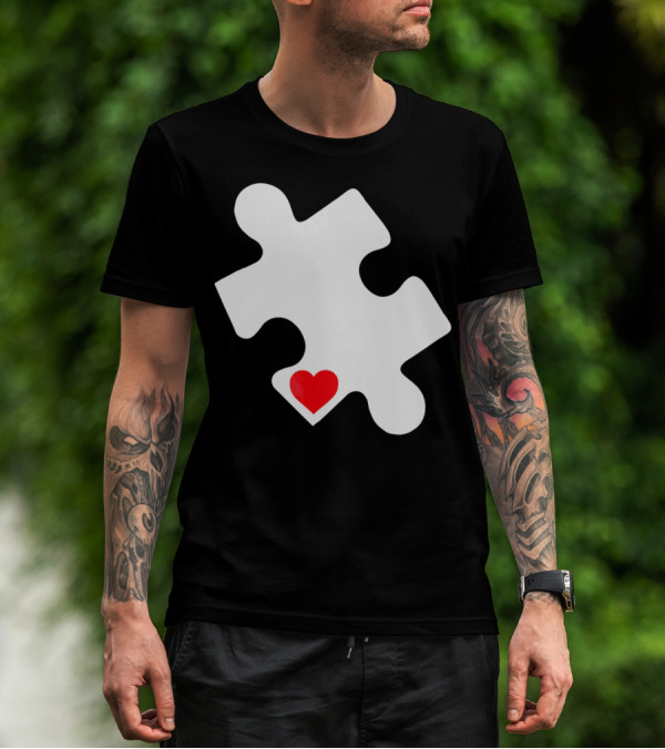 Love Autism Awareness Puzzle Heart T-Shirt