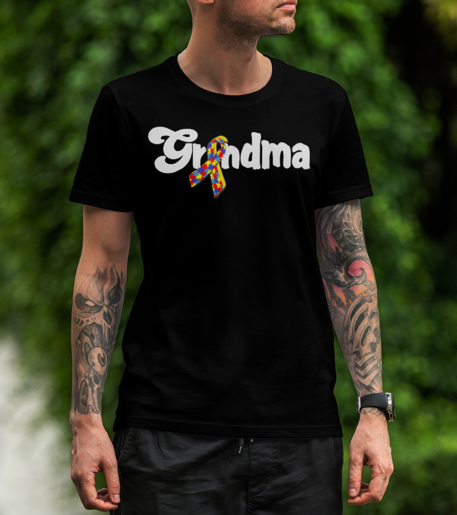 Grandma Autism Awareness Puzzle T-Shirt