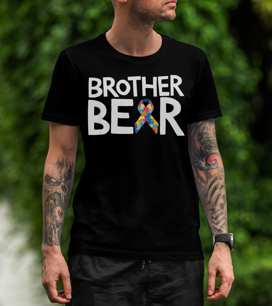 Brother Bear Autism Awareness Puzzle T-Shirt