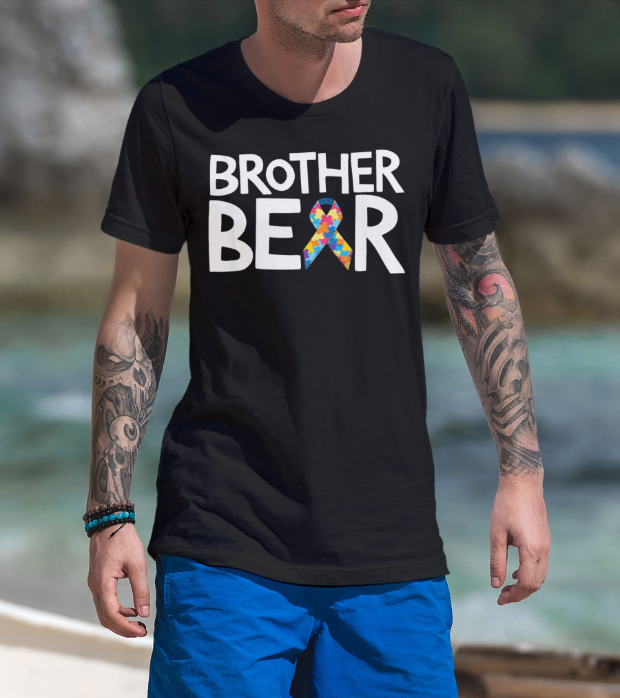 Brother Bear Autism Awareness Puzzle T-Shirt