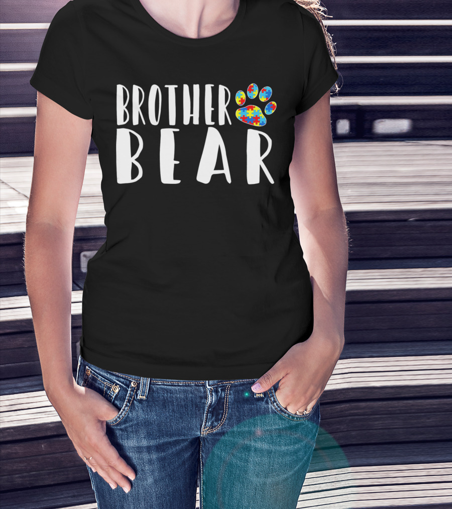 Brother Bear Autism Puzzle Pawprint Awareness T-Shirt