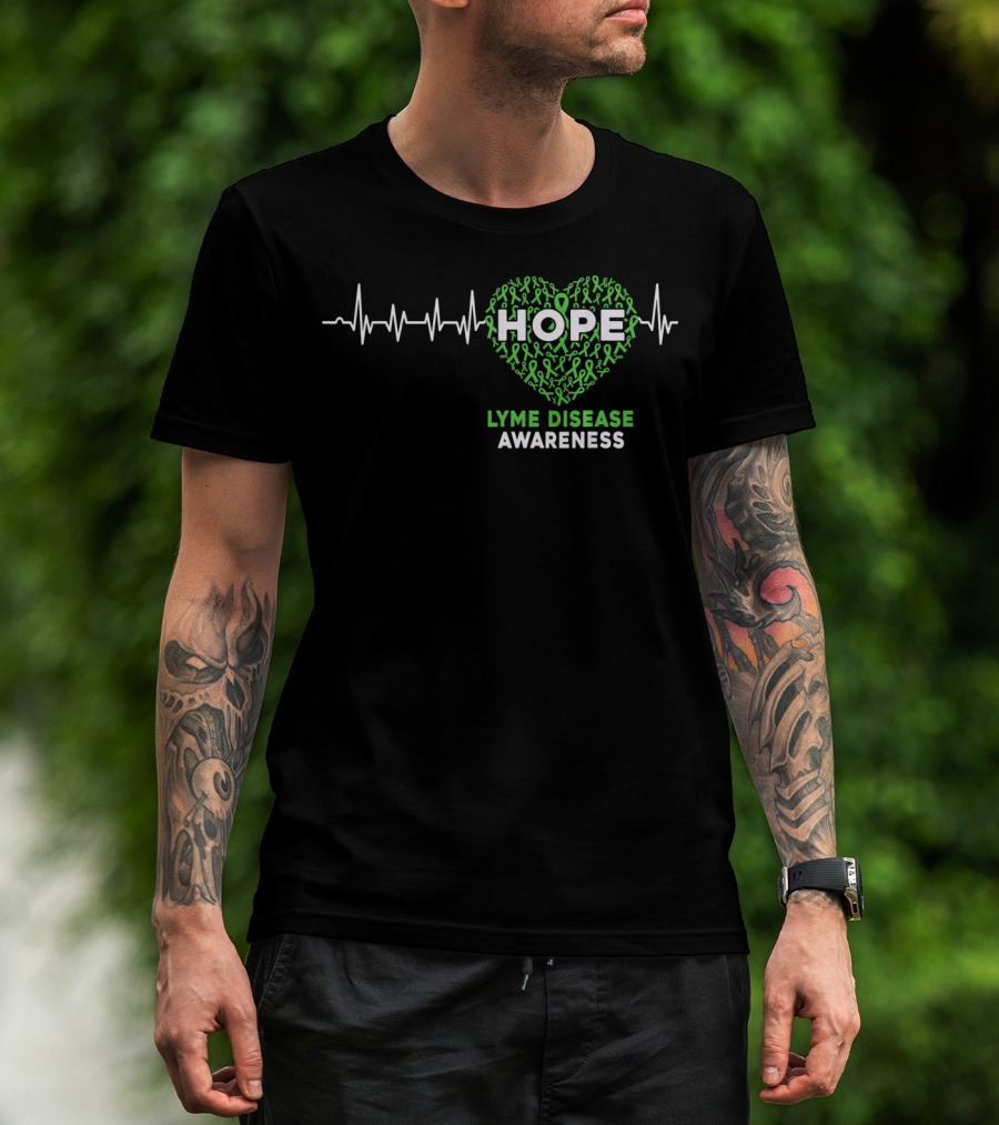 HOPE Heartbeat Ribbon Lyme Disease Awareness T-Shirt