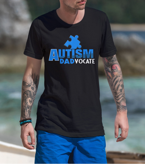 Autism Awareness Puzzle Piece Autism Dadvocate T-Shirt