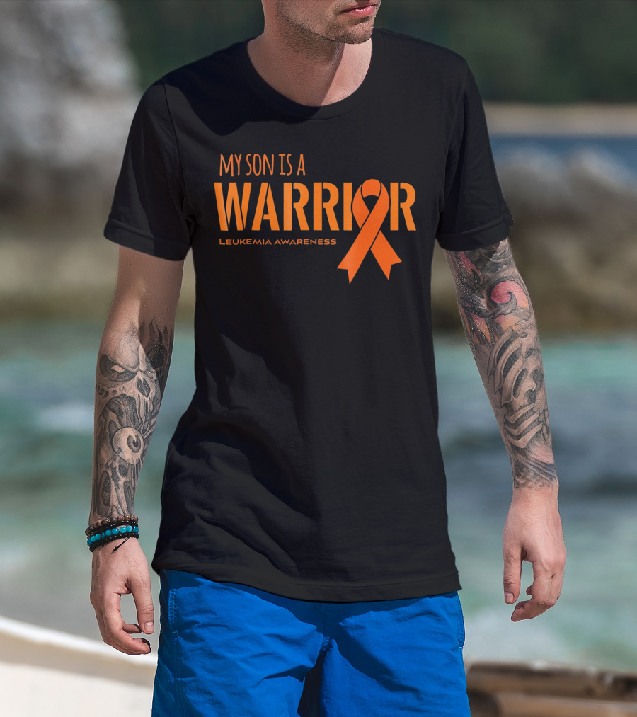 My Son Is A Warrior Leukemia Awareness Orange T-Shirt
