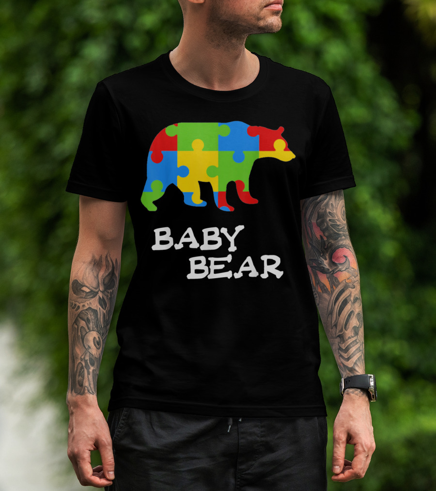Autism Awareness Baby Bear Puzzle Design For Boy T-Shirt