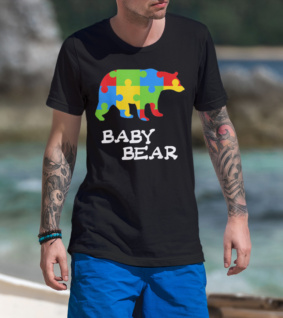Autism Awareness Baby Bear Puzzle Design For Boy T-Shirt