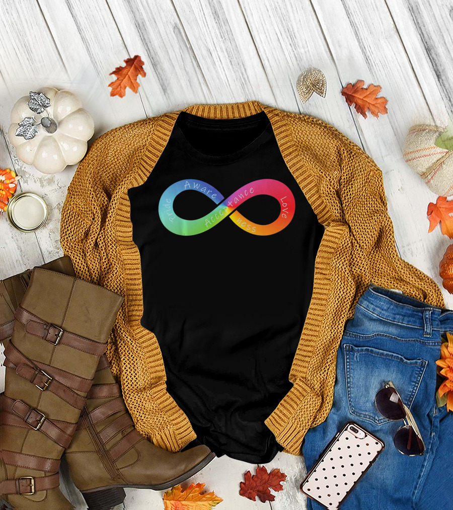 Pride Awareness Acceptance Love Rainbow Infinity Autism Awareness T-Shirt