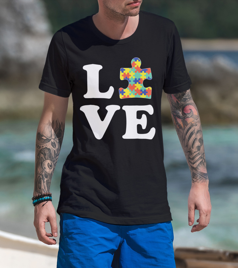Love Autism Awareness Puzzle T-Shirt