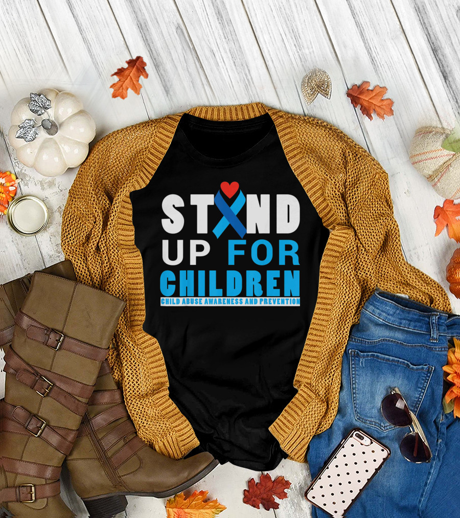 STAND UP FOR CHILDREN Child Abuse Awareness and Prevention T-Shirt