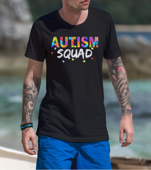 Autism Squad Puzzle Piece Heart Awareness T-Shirt