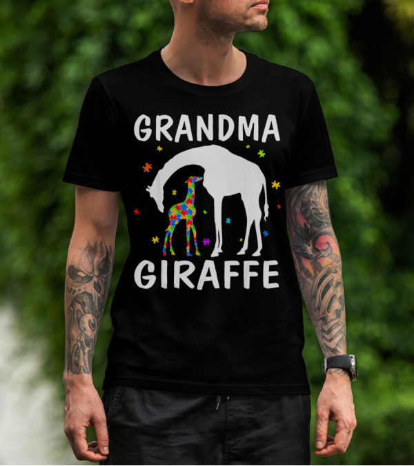 Grandma Giraffe Autism Awareness T-Shirt