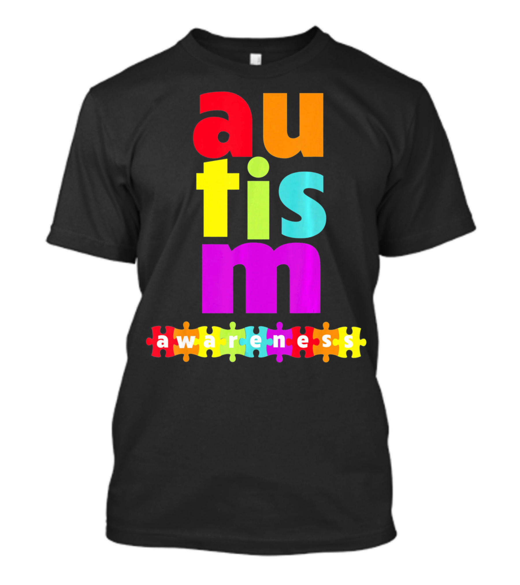 Autism Awareness Rainbow Puzzle Piece Autism Awareness T-Shirt