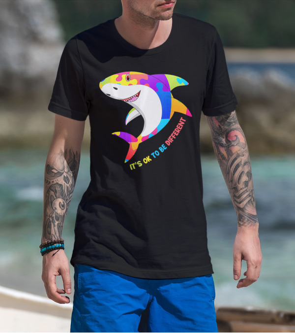 It's Ok To Be Different Shark Autism Awareness T-Shirt