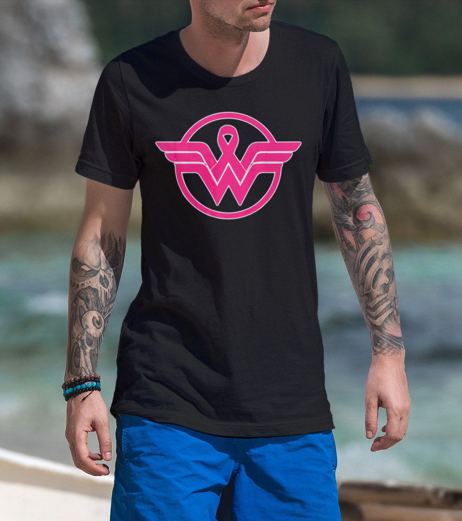 Wonder Woman Breast Cancer Awareness Superhero T-Shirt