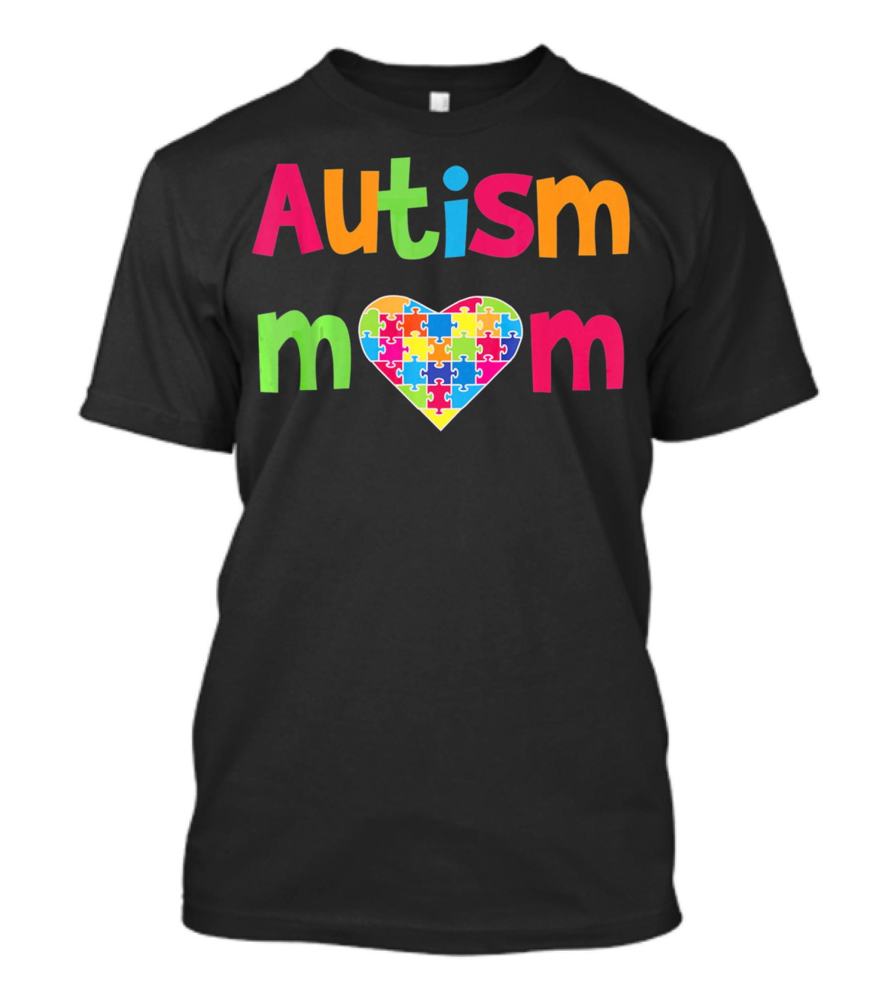 Autism Mom Heart Puzzle Autistic Awareness T-Shirt