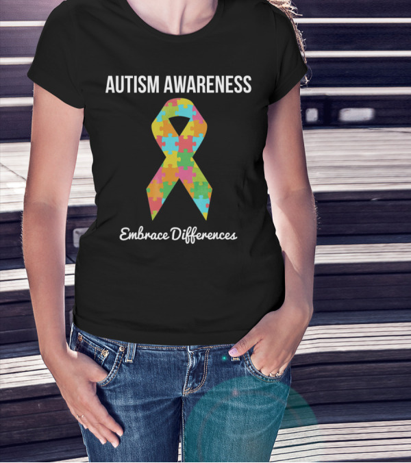 Autism Awareness Embrace Differences Puzzle T-Shirt
