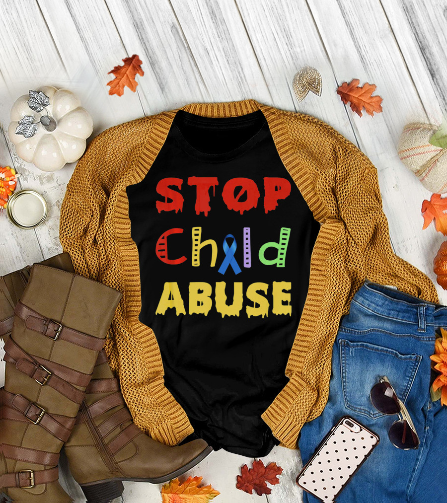 STOP Child Abuse Awareness Blue T-Shirt