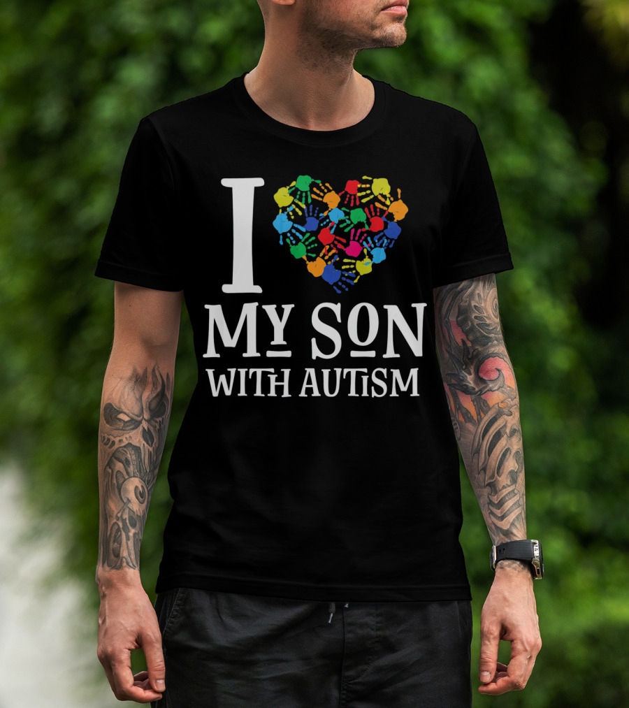 I Love My Son With Autism Spectrum Awareness T-Shirt