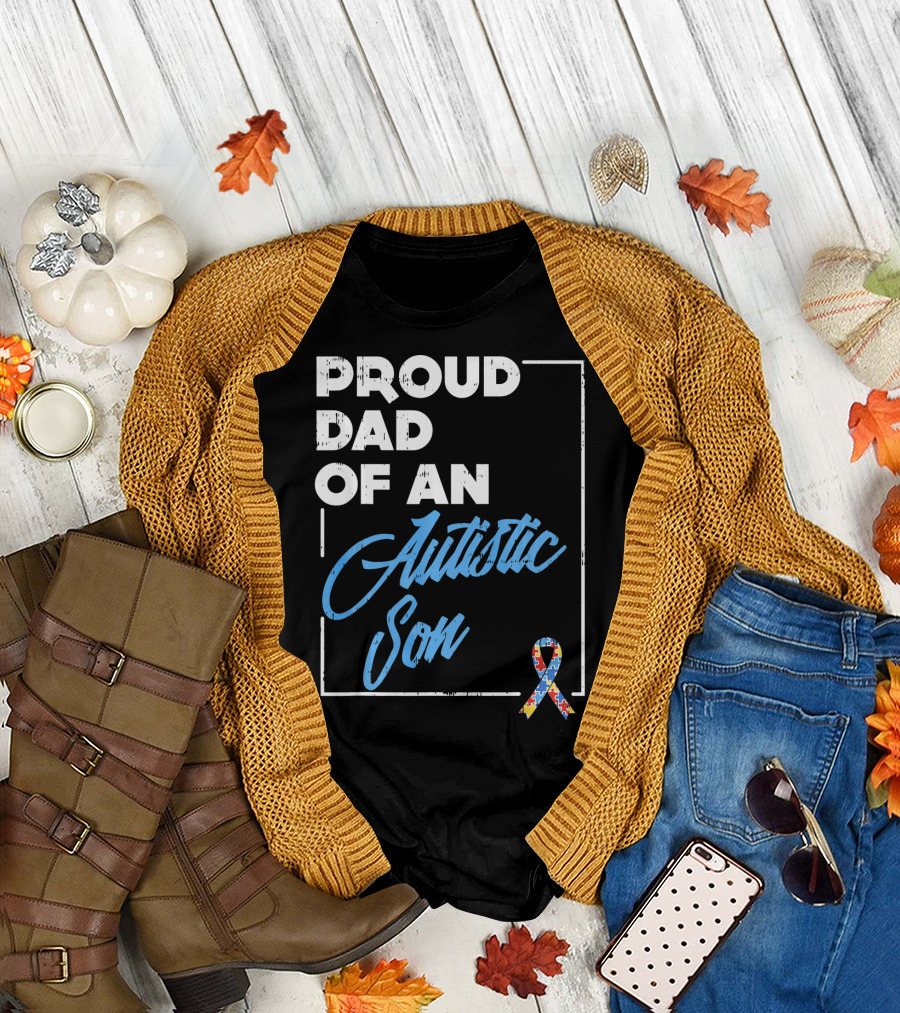Proud Dad Of An Autistic Son Puzzle T-Shirt