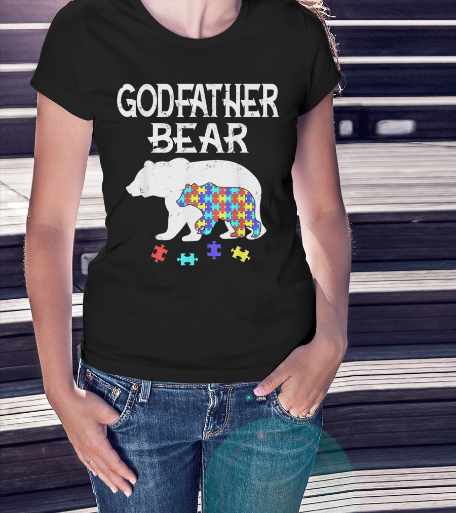 Godfather Bear Autism Awareness Puzzle T-Shirt