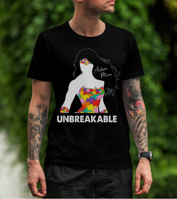 Autism Mom Unbreakable Puzzle Piece Empowerment T-Shirt