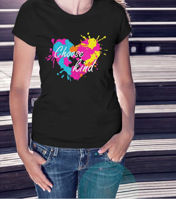 Choose Kind Colorful Heart Autism Awareness T-Shirt