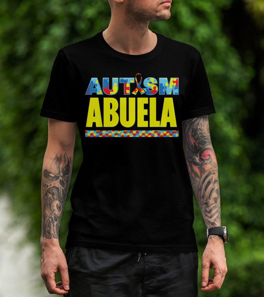 Autism Awareness Abuela Puzzle Ribbon Support T-Shirt