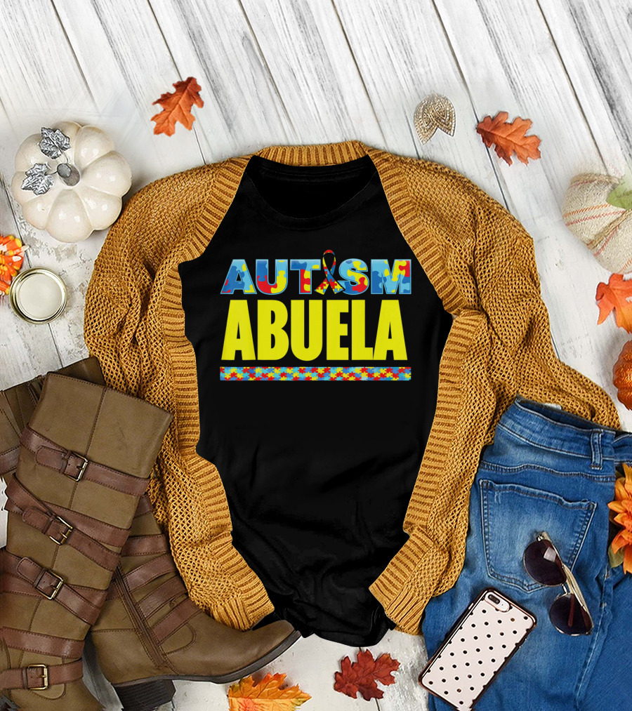 Autism Awareness Abuela Puzzle Ribbon Support T-Shirt
