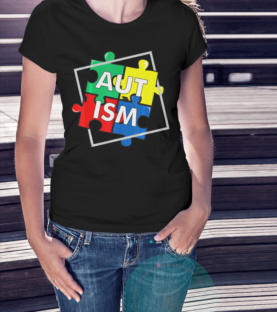 Autism Puzzle Awareness Day Colorful Puzzle Pieces T-Shirt
