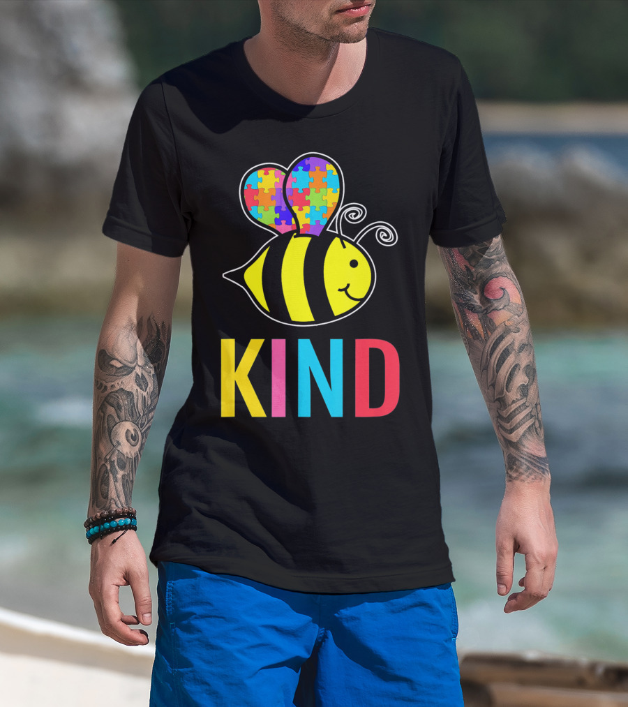 Autism Awareness Bee With Puzzle Wings KIND T-Shirt
