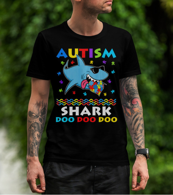 Autism Shark Doo Doo Doo Funny Awareness Day T-Shirt
