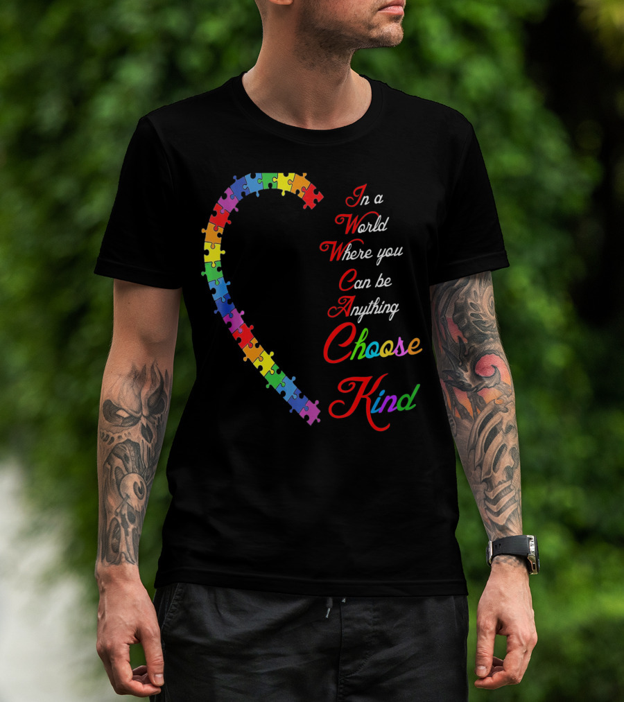 Choose Kind Autism Awareness Puzzle Heart T-Shirt