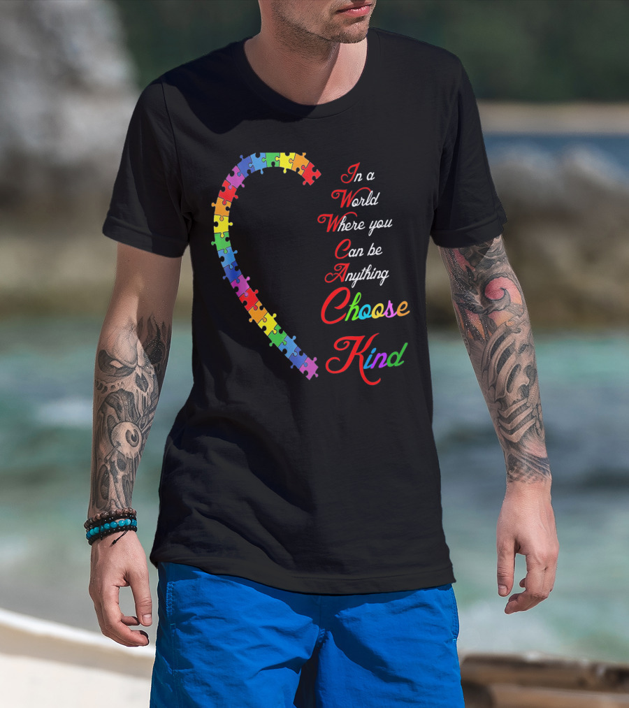 Choose Kind Autism Awareness Puzzle Heart T-Shirt